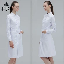 Униформа медсестры доктора с длинным рукавом стоячий воротник женское медицинское пальто медицинская лабораторная куртка больница доктор тонкий несколько цветов