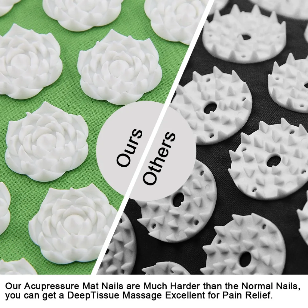 Yoga Lotus Spike Acupressure Mat Pillow Set Back Body Massager Acupuncture Cushion Mat Relieve Stress Tension Pain w/ Carry Bag Yoga Lotus Spike Acupressure Mat Pillow Set Back Body Massager Acupuncture Cushion Mat Relieve Stress Tension Pain w/ Carry Bag