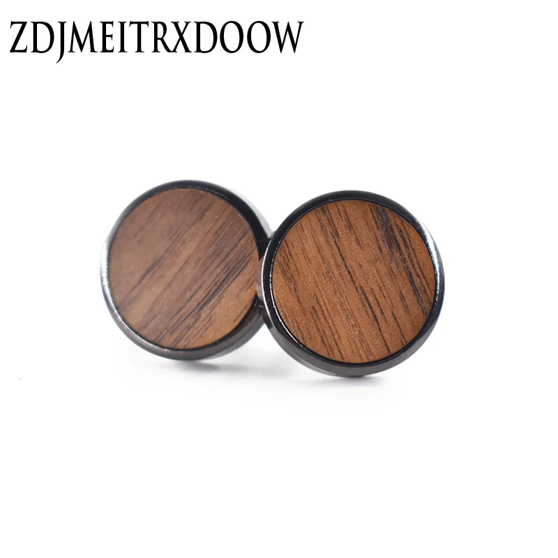 ZDJMEITRXDOOW деревянная Модная рубашка запонки для мужчин подарок бренд Запонки кнопка черный деревянный запонки abotoaduras
