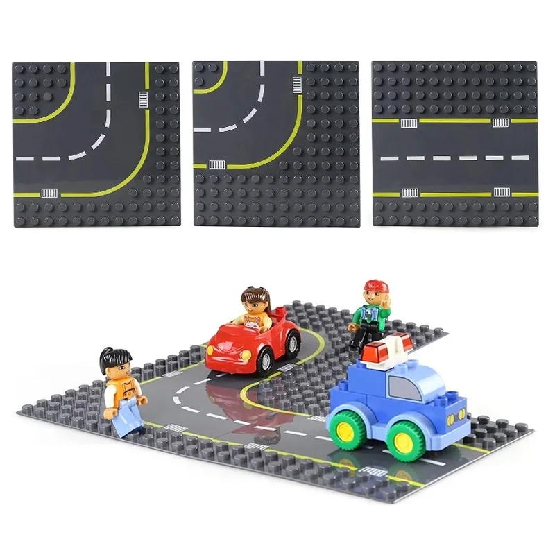 

Track Base Plate Big Building Blocks Board Accessories Compatible Duplos City Traffic Assemble DIY Bircks Toys For Children Gift