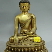 Bi003536 Старый Тибет Буддизм Бронзовый Золотой Mahavairocana Шакьямуни Будда Амитабха Статуя