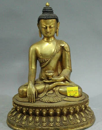 

bi003536 Old Tibet Buddhism Bronze Gold Shakyamuni Mahavairocana Amitabha Buddha Statue