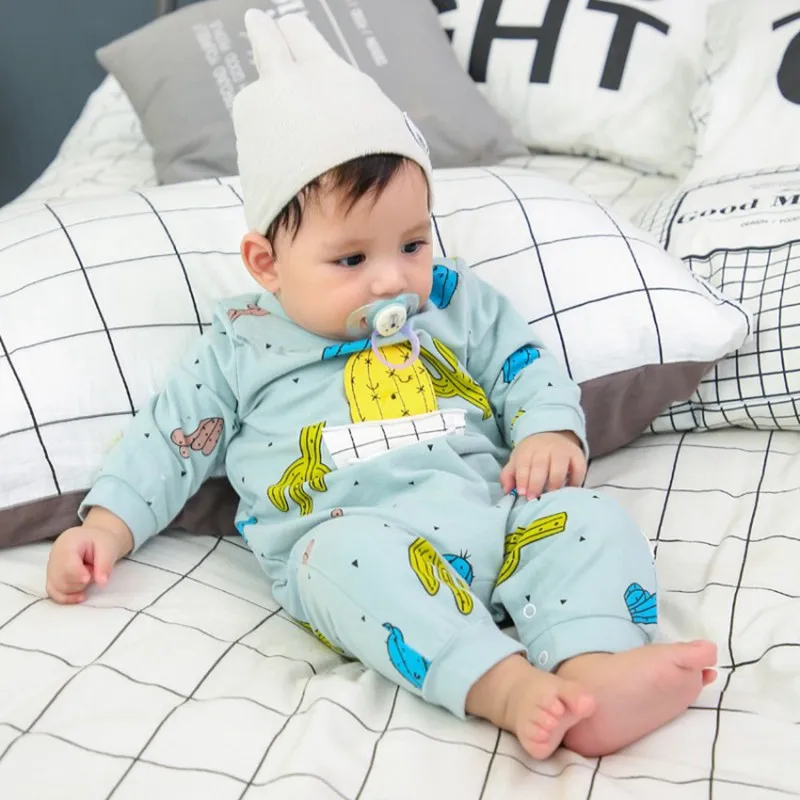CROAL CHERIE Baby Clothing 2018 New Newborn jumpsuits Baby Boy Girl Romper Clothes Long Sleeve Infant Product Pink Sky Blue  (1)