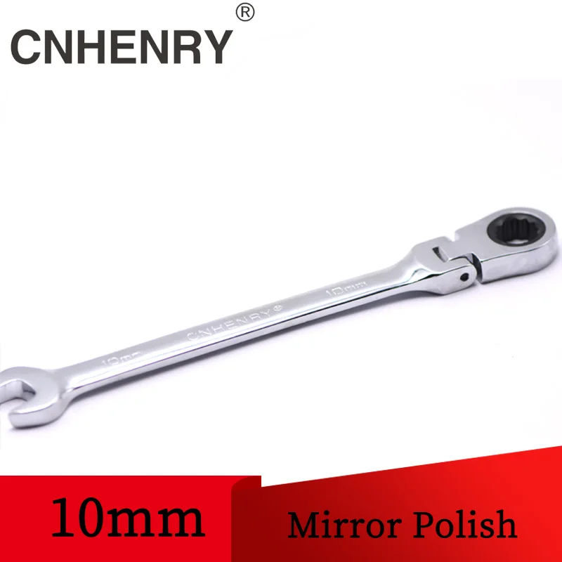

10mm Flexible Head Ratchet Wrench Key Ratchet Spanner Chromed Wrench Universal Key Hand Tools for Car Repair Tools