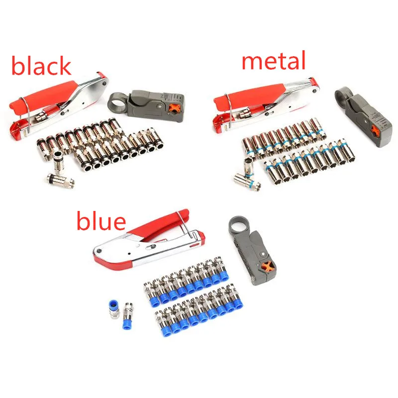 

Hand Compression Crimping Tool Crushing Clamp With Wire Stripping Plier 20Pcs Clamping Connector Extrusion Equipment Kits