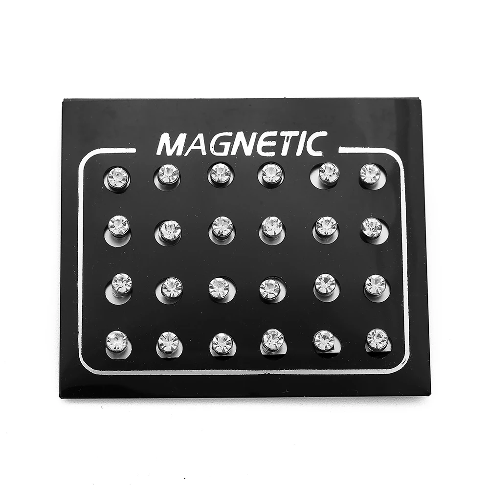 4 Pairs Magnetic Stud Earrings For Men Stainless Steel Magnetic Earrings Men  Clip On Earrings Non Piercing Earrings Unisex Magnetic Earrings For Men 6MM  | SHEIN USA