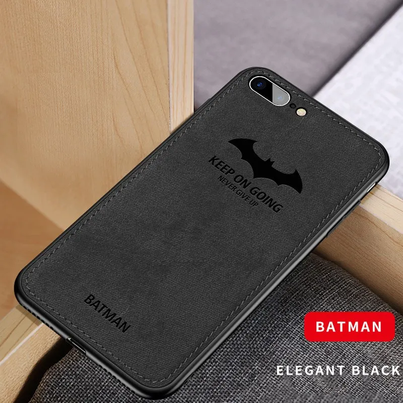 Cloth Frabic Deer Bat Pattern Phone Case For iPhone 6 7 8 Plus Silicone Soft Edge Back Cases For iPhone 11 Pro XR X XS Max Capas