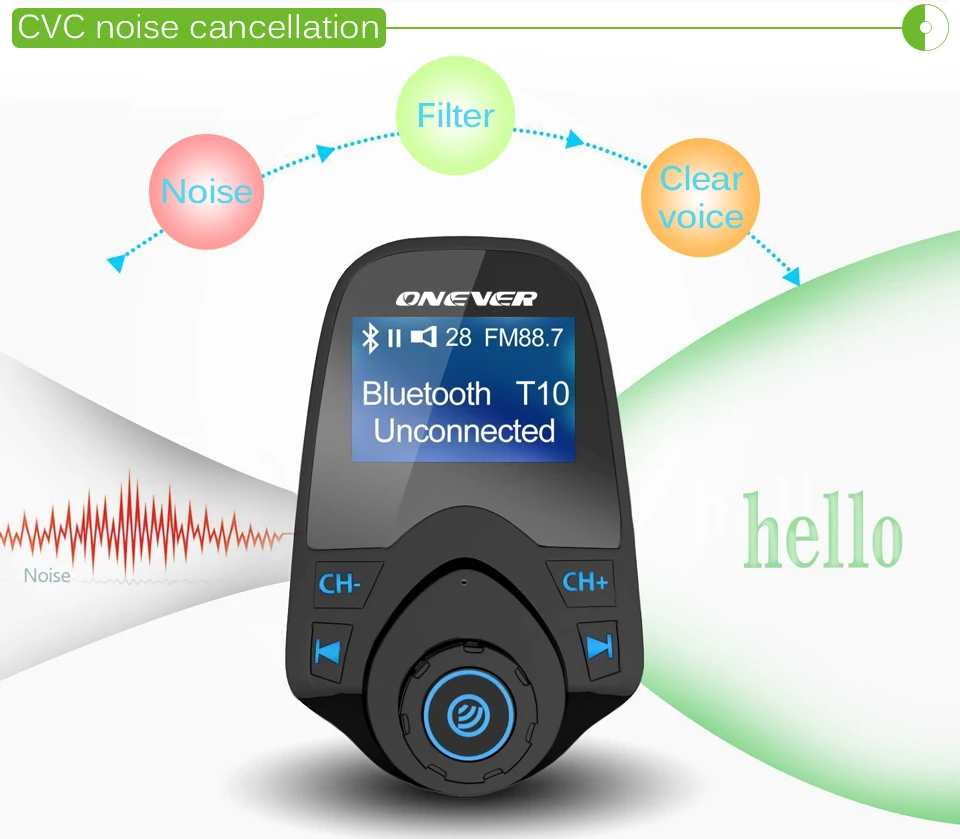 Onever Автомобильный MP3 аудио плеер Bluetooth fm-передатчик беспроводной FM модулятор автомобильный комплект громкой связи ЖК-дисплей USB зарядное устройство