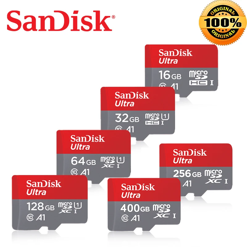 Дешевый Карта памяти SanDisk A1 128 GB 200 GB 256G 100 МБ с. micro SD Card 400 gb class 10 SDXC 64 gb Ultra SDHC 32 gb 16 gb UHS I карта памяти TF