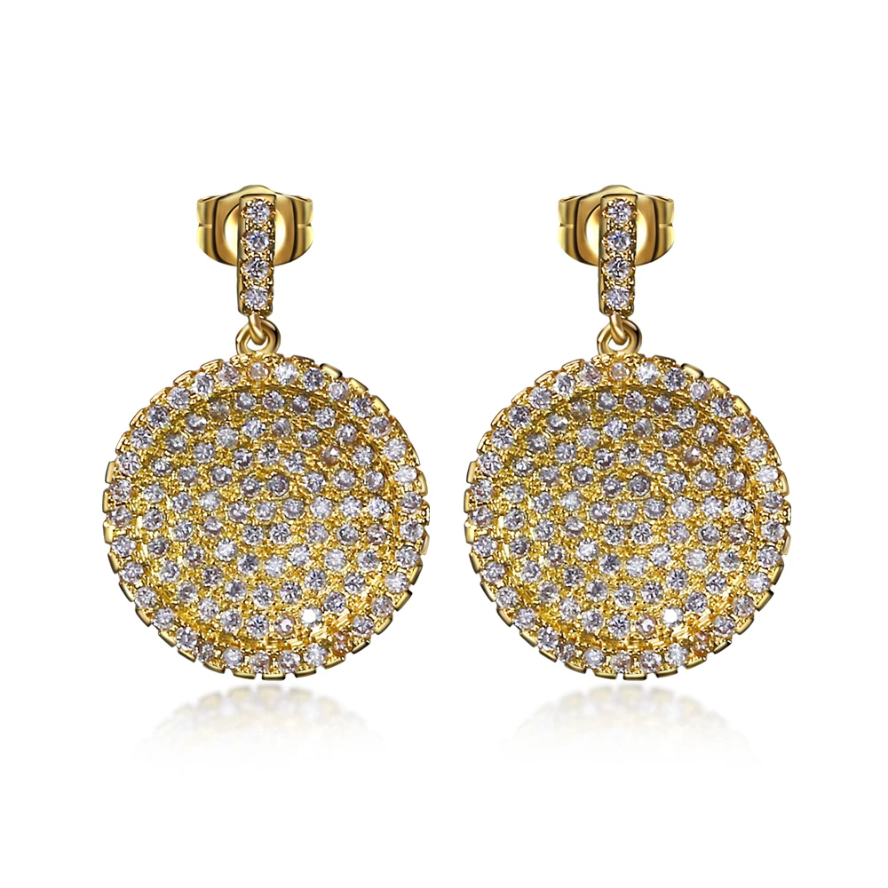 New round small drop Earrings white cz Earring women trendy style