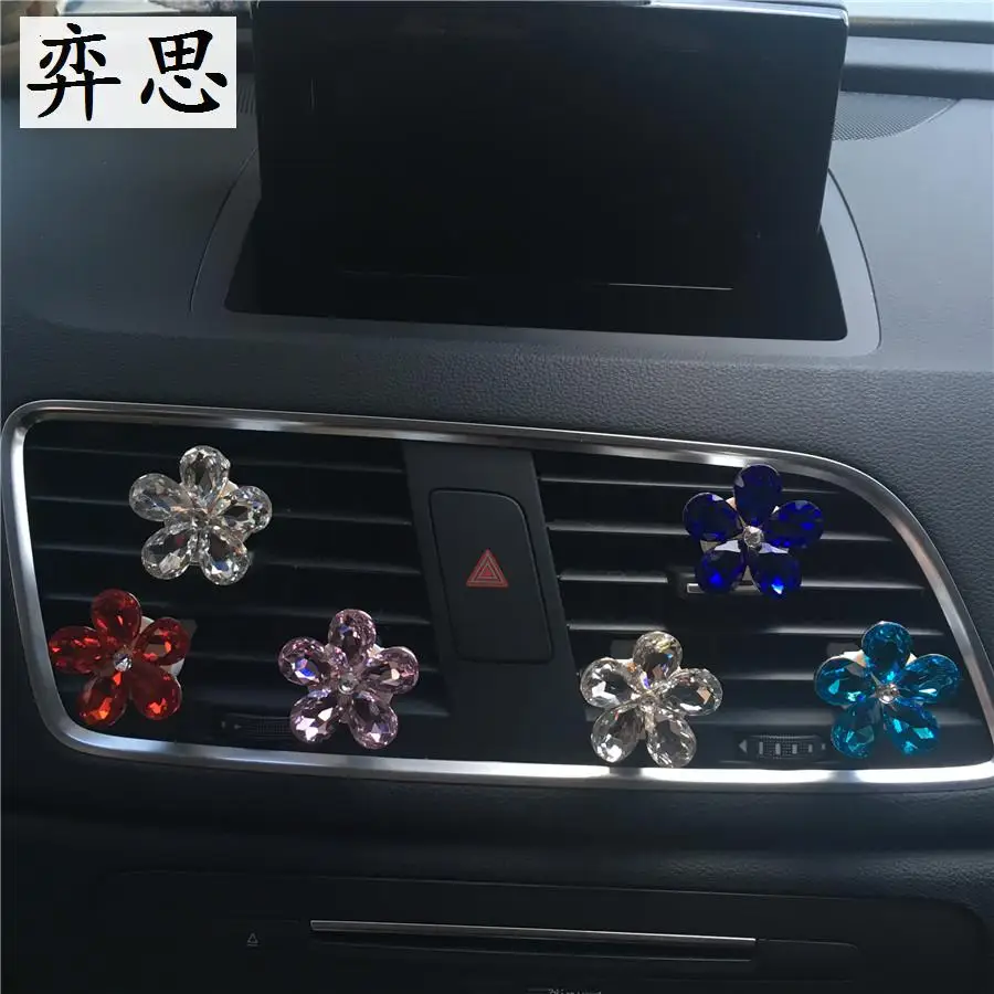 

Colorful flower modeling Car perfume clip Fine metallic flowers car air freshener Air Conditioning decoration perfume