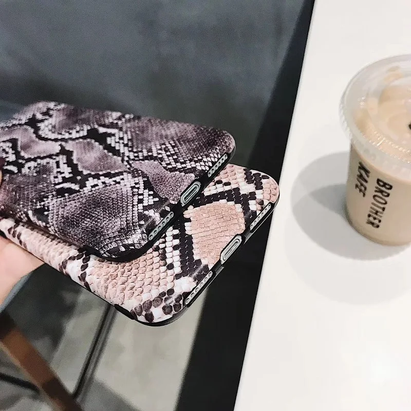 Vintage snake skin phone case for iphone XS Max Matte soft tpu case for iphone X XR XS 6 6s 7 8 plus back cover capa