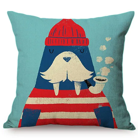 British Style Cartoon Soldier England London Telephone Booth Sofa Car Decorative Throw Pillow Case Linen Cotton Cushion Cover K109-9