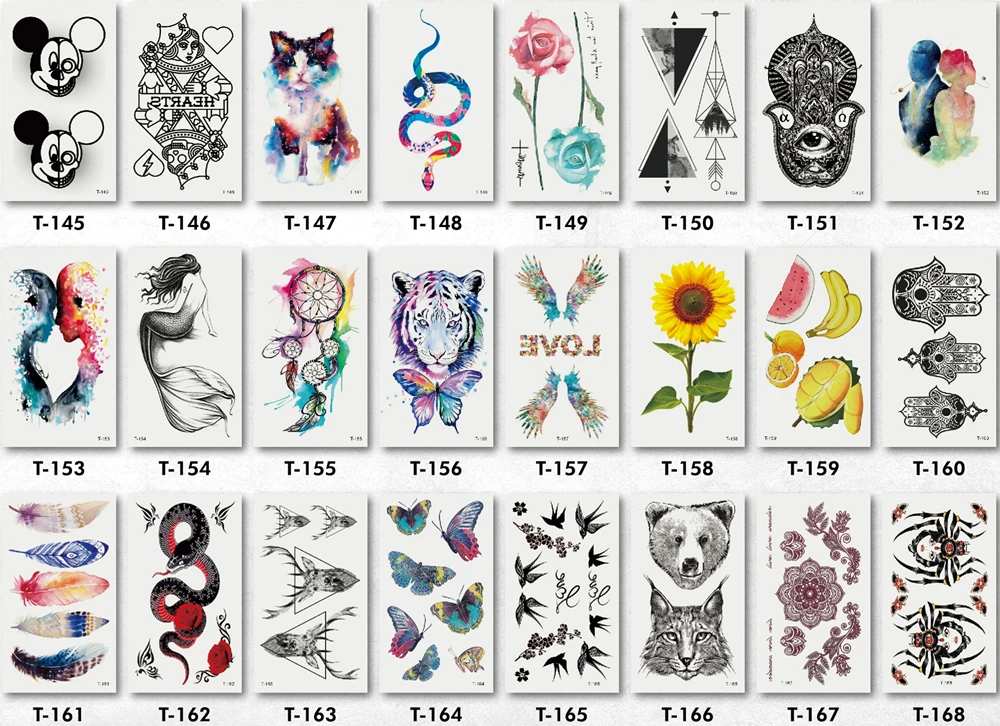 Goldocean Peças Atacado Tatuagem Temporária Etiqueta 10x6cm Falso Triângulo Flor Animal Tatoo Men Women Corpo Arte Pasta 200 17 10x6cm falso triângulo flor animal tatoo men