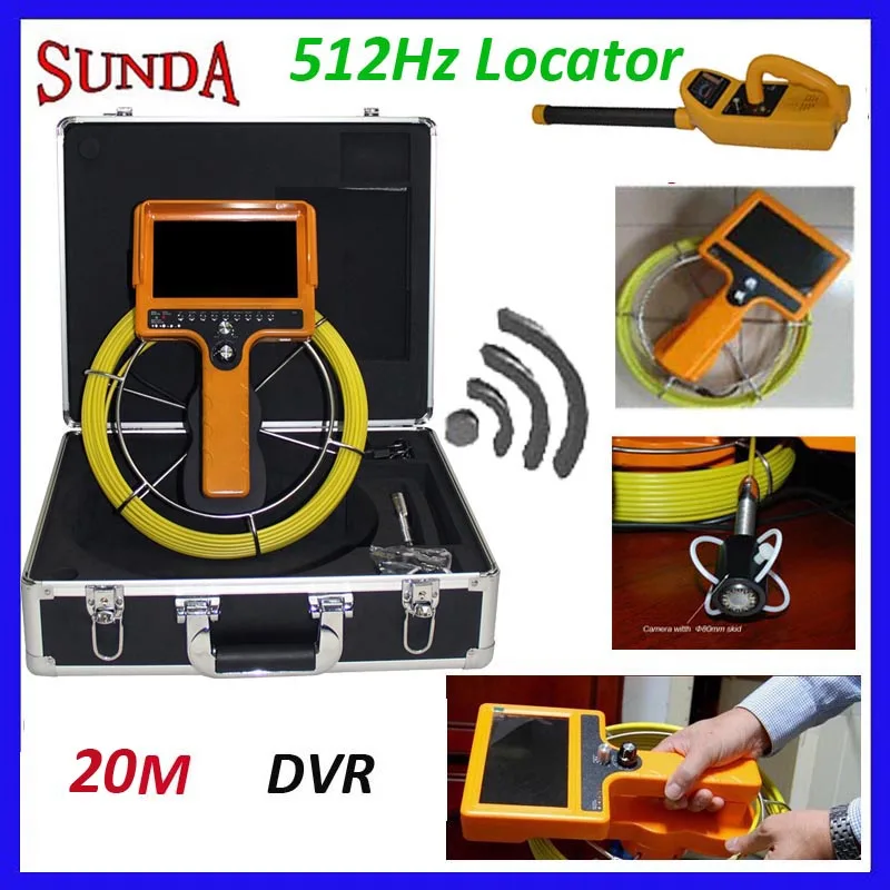 512Hz sonda ручная труба Инспекционная камера с Запись видео DVR " ЖК-монитор 23 мм камера головка Водонепроницаемая камера