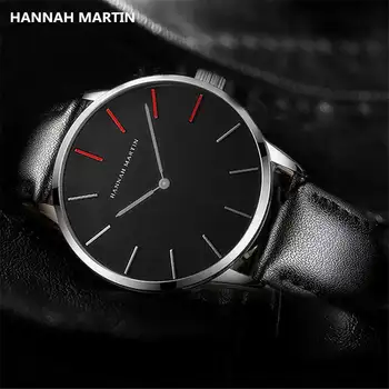 

Hannah Martin Luxury Men Watch Black Noble Casual Wristwatch Office Man Quartz Clock Tide Brand Quality Male Watches 2018 FD1370