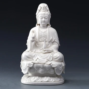 

Bodhisattva Ceramic Statue of The Guanyin Goddess of Mercy Buddha Sculpture Avalokitesvara White Porcelain Buddha Buddhism Sale