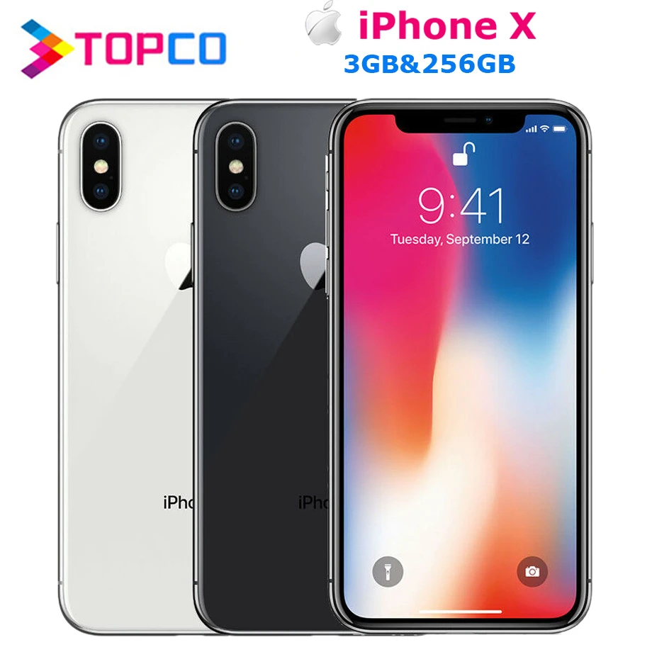 latest apple cellphone Apple iPhone X Factory Unlocked Original Mobile Phone 4G LTE 5.8" Hexa-core A11 Dual 12MP RAM 3GB ROM 256GB NFC apple cellphones
