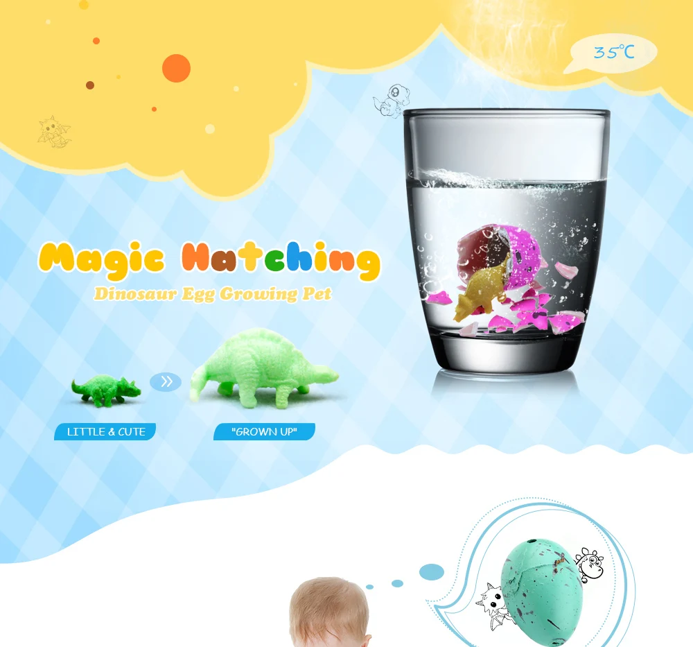 Growing Dinosaur Eggs Hatching Toys Water Kids Educational Novelty