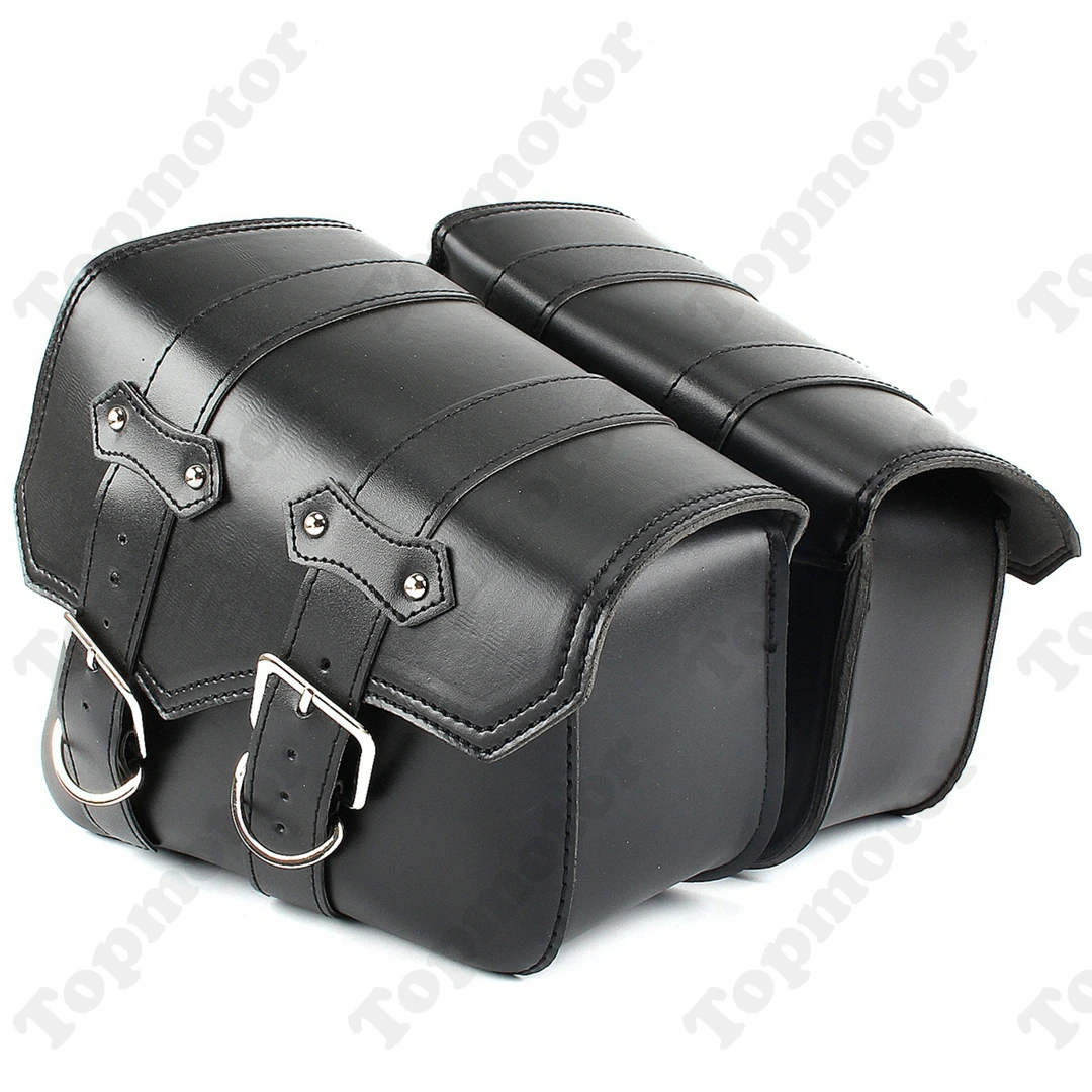 Черные аксессуары для мотоциклов, кожаная сумка для инструментов, багажная седельная сумка для Harley Bobber Chopper, универсальная, не определенная