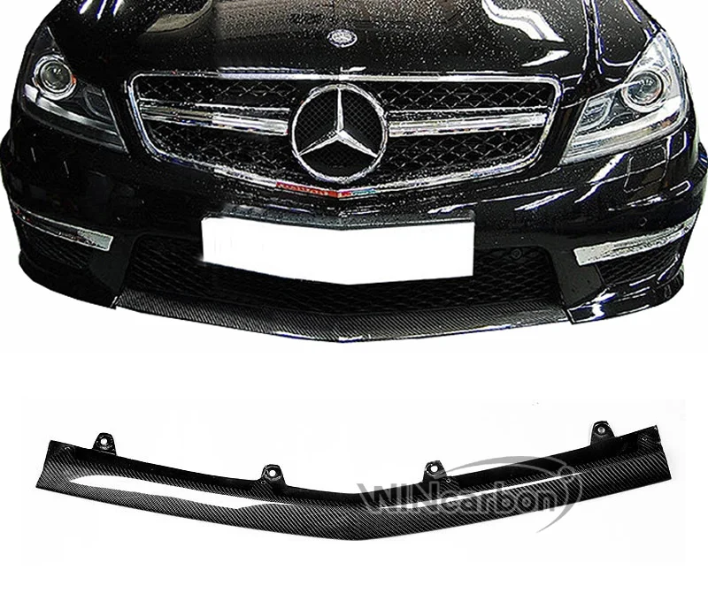 

REAL CARBON FIBER SMALL FRONT LIP SPOILER For aftermarket BENZ W204 F/L C63 BUMPER