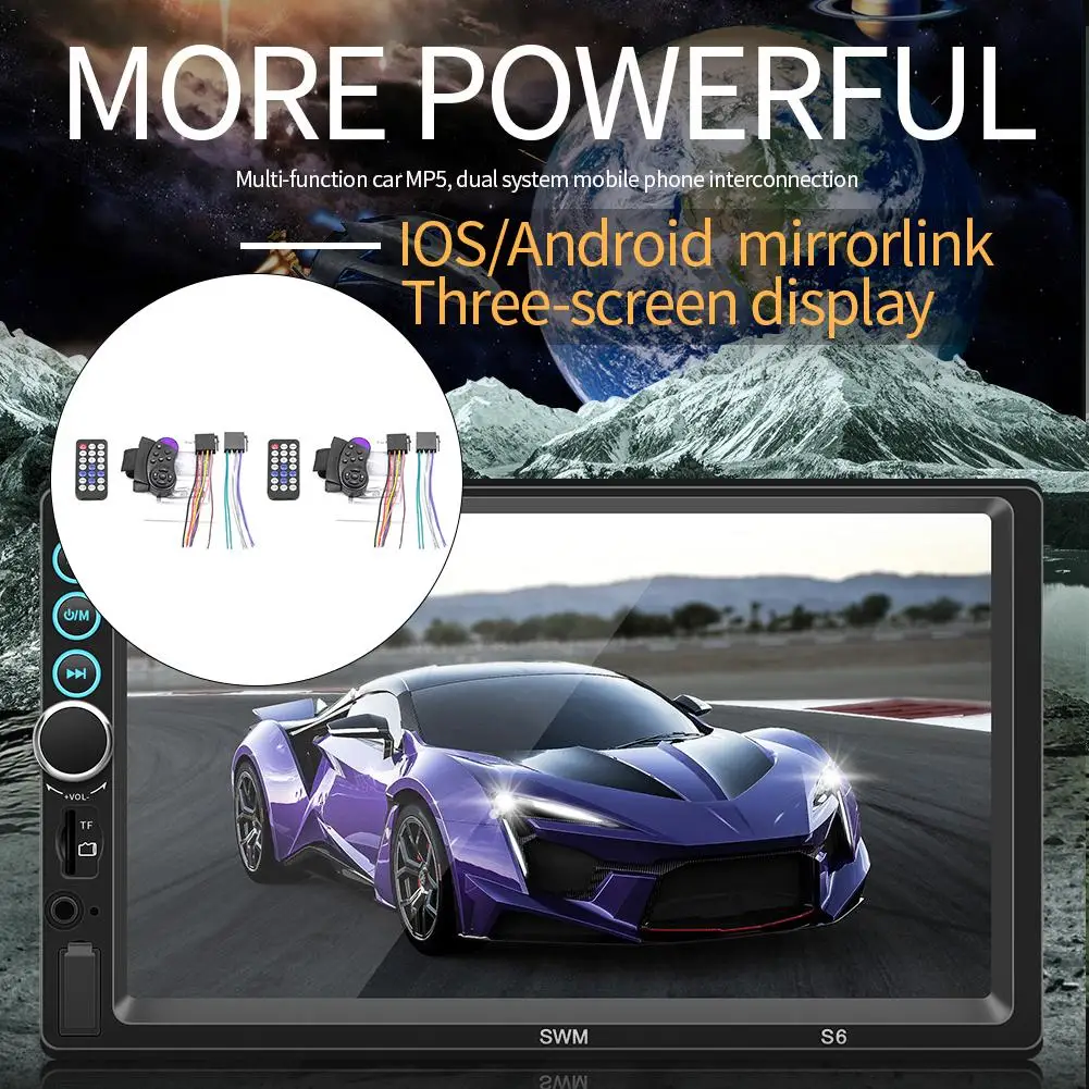 

New 7-inch Three-Screen With The Car MP5/MP4/MP3 Player Card Radio Bluetooth Phone For Android /iPhone Internet