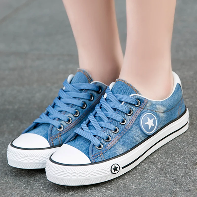 

TOURSH Sneakers Women Canvas Shoes Trainers Tenis Feminino Ladies Shoes Sneakers Denim female+shoes Basket Femme Krasovki