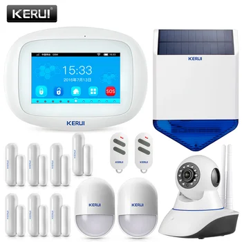 KERUI-sistema de Alarma K52 GSM para hogar, sistema de seguridad para el hogar, GSM, 4,3 pulgadas, TFT, Alarma antirrobo inalámbrica a Color, Control por aplicación