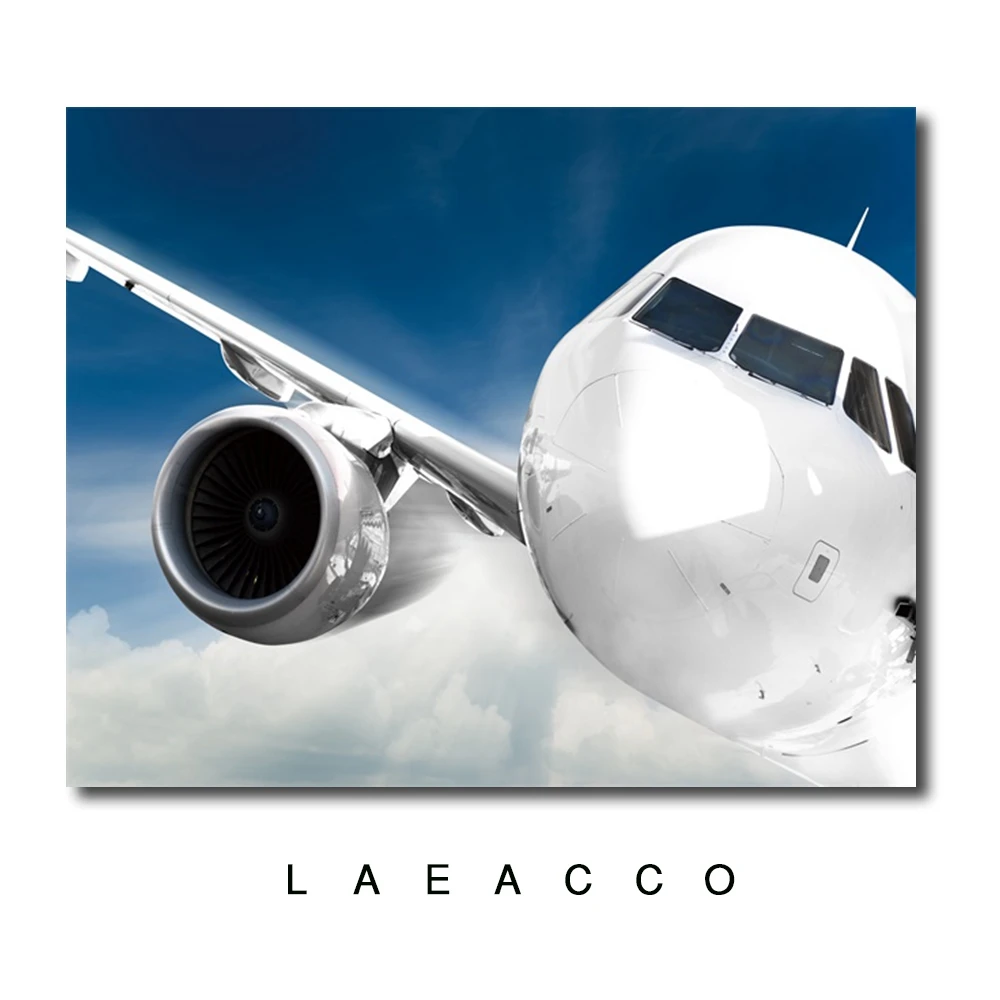 Boeing Avion Primer Plano Lienzo Pintura Caligrafia Impresiones