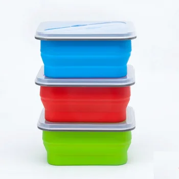 

30pcs 600ML Outdoor Portable Folding Lunch Boxes Silicon Microwave Dinnerware Lunchbox Food Container Baby Kids Bento Box W9608