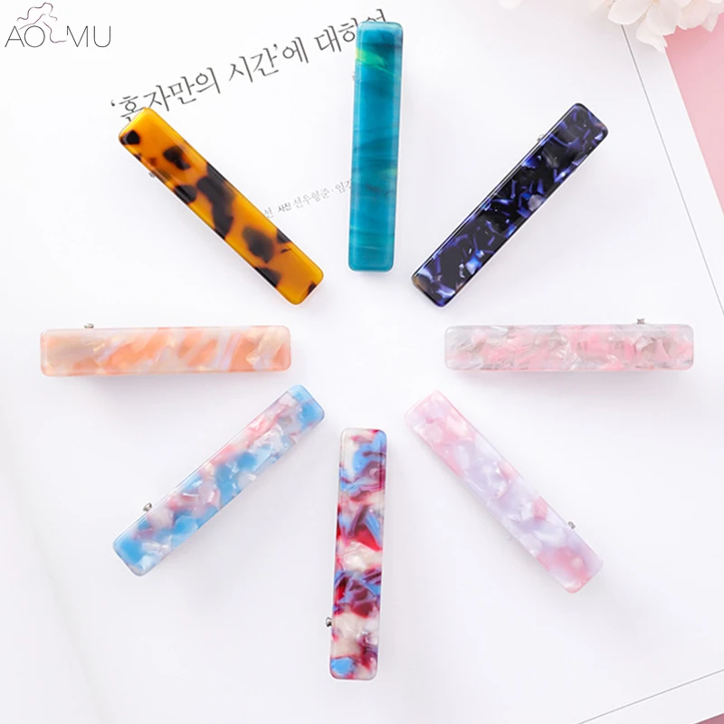 

AOMU 2018 Sweet Single Prong Alligator Acrylic Hair Clips Women Barrettes Fashion Gifts Craft Hairpins Hairdressing Accessories