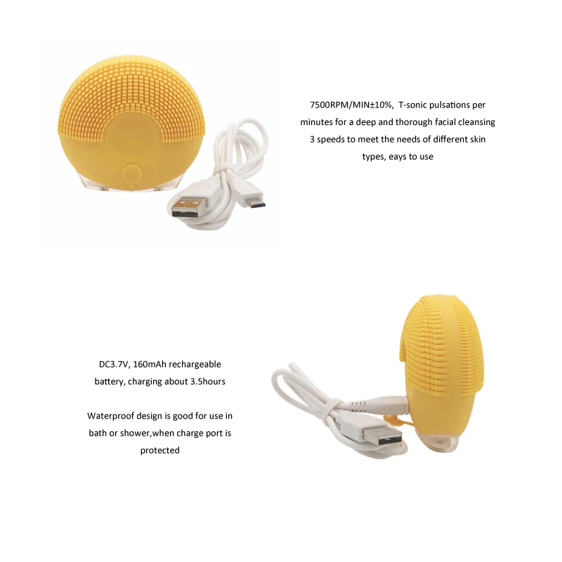 facial clean brush yellow 7