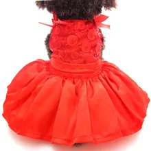 Pink/Blue/Champagne canine Marriage ceremony costume Sequins design,pet skirt garments attire,four sizes out there