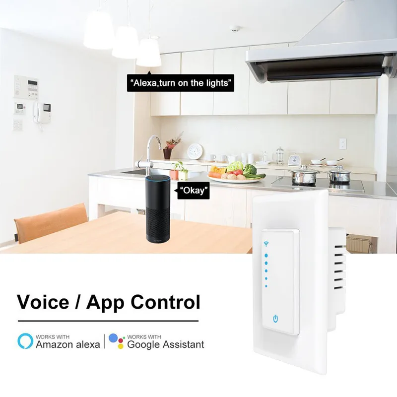 HATOSTEPED Smart Light Switch WiFi Интеллектуальный переключатель с таймером Американское