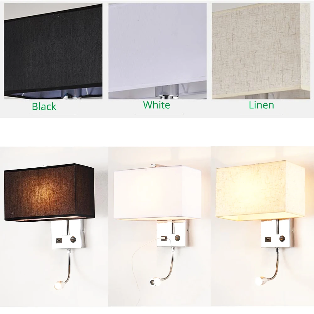 LED Wall Light USB Indoor Lighting Fixtures Up Wall Mounted E27 Hotel Bedroom Cube Lamps Modern Loft Decor Wall Sconce Lamp6