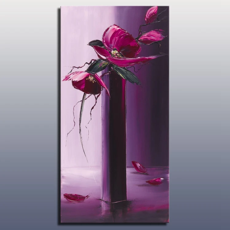 

Hotselling handmade good quality flower painting canvas modern heavy texture abstract flower art