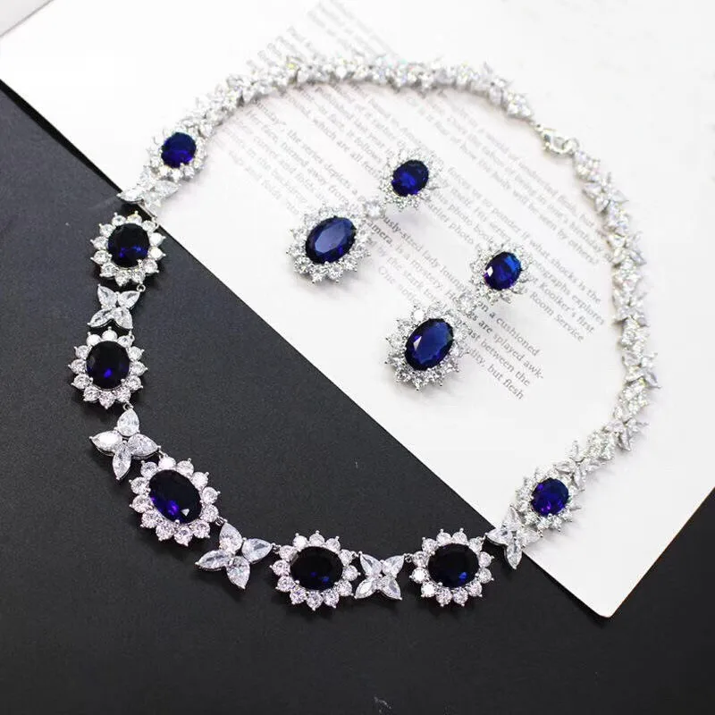 

Designer Fashion Copper Jewelry 3A Cubic Zirconia Party Set
