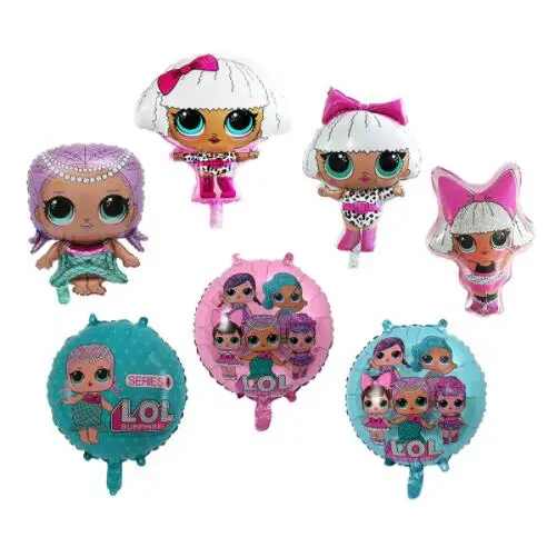 

Surprise Doll Foil Balloons Cartoon Figure Happy Birthday Party Decorations Kids Helium Ballon Favors Themed Party Supplies