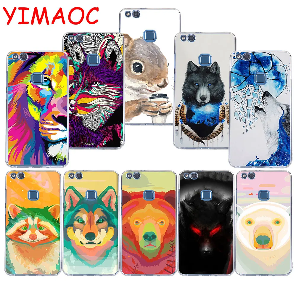 

YIMAOC 140z cute Raccoon Soft TPU Case for Huawei P20 Pro P10 P9 P8 Lite P Smart Mate 10 lite 20 pro