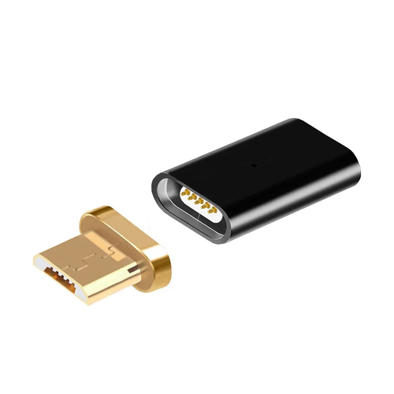 BBSW Micro USB Магнитный кабель с переходником для зарядного устройства для SAMSUNG HUAWEI XIAOMI Android Автоматическая Адсорбция Магнитный кабель передачи данных конвертер - Цвет: Черный