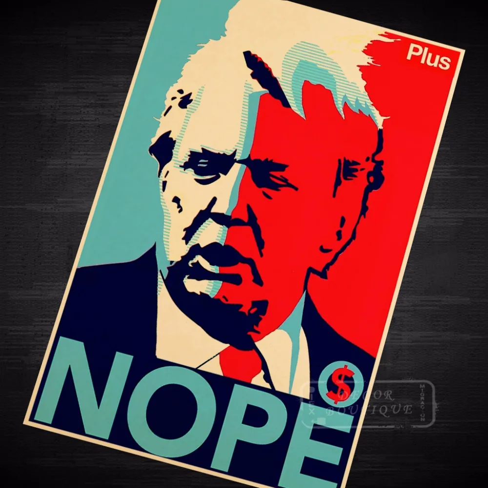 Nope Hair Flying Donald Trump Pop Art Забавный рекламный Ретро винтажный декоративный плакат DIY