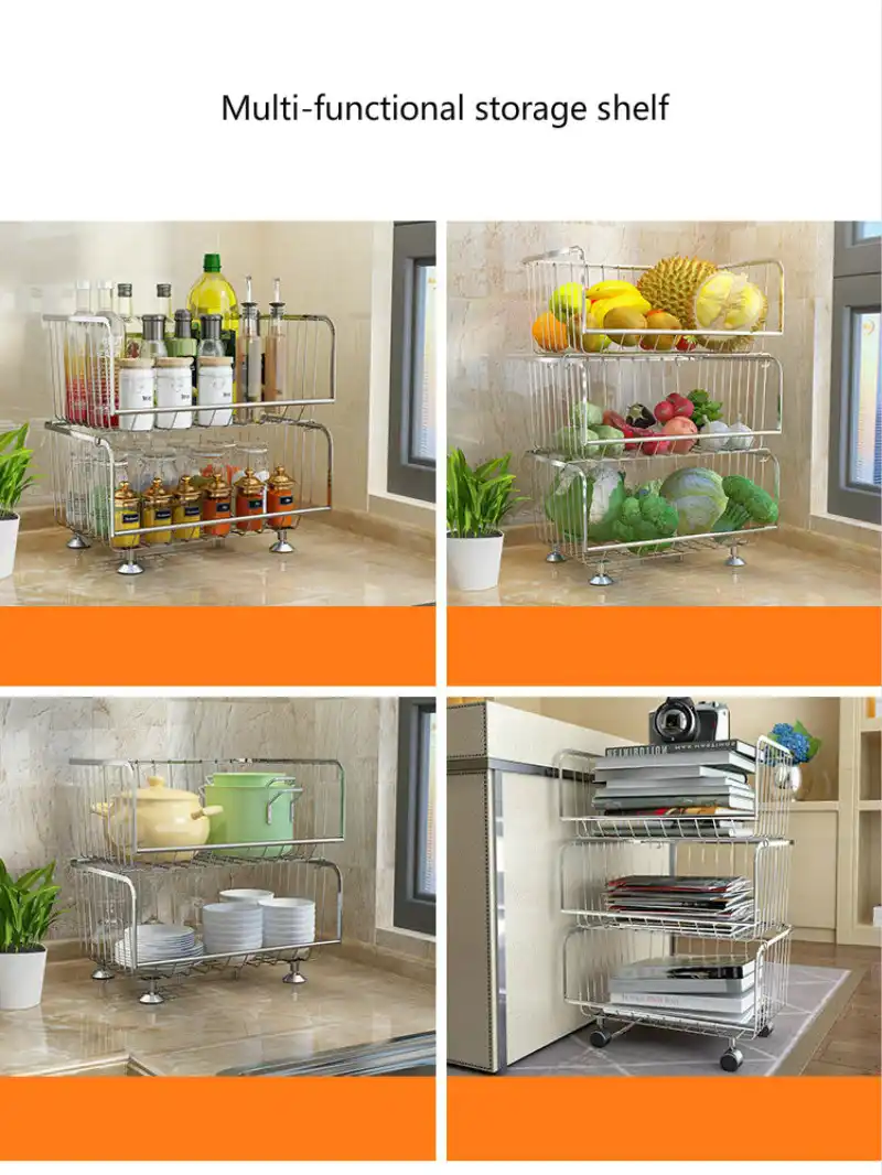 Estante de almacenamiento grande para cocina de acero inoxidable 304