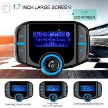 Беспроводной Bluetooth fm-передатчик автомобильный стерео радио приемник аудио MP3 TF карта плеер Быстрый QC3.0 и USB cargador Handsfree набор вызовов
