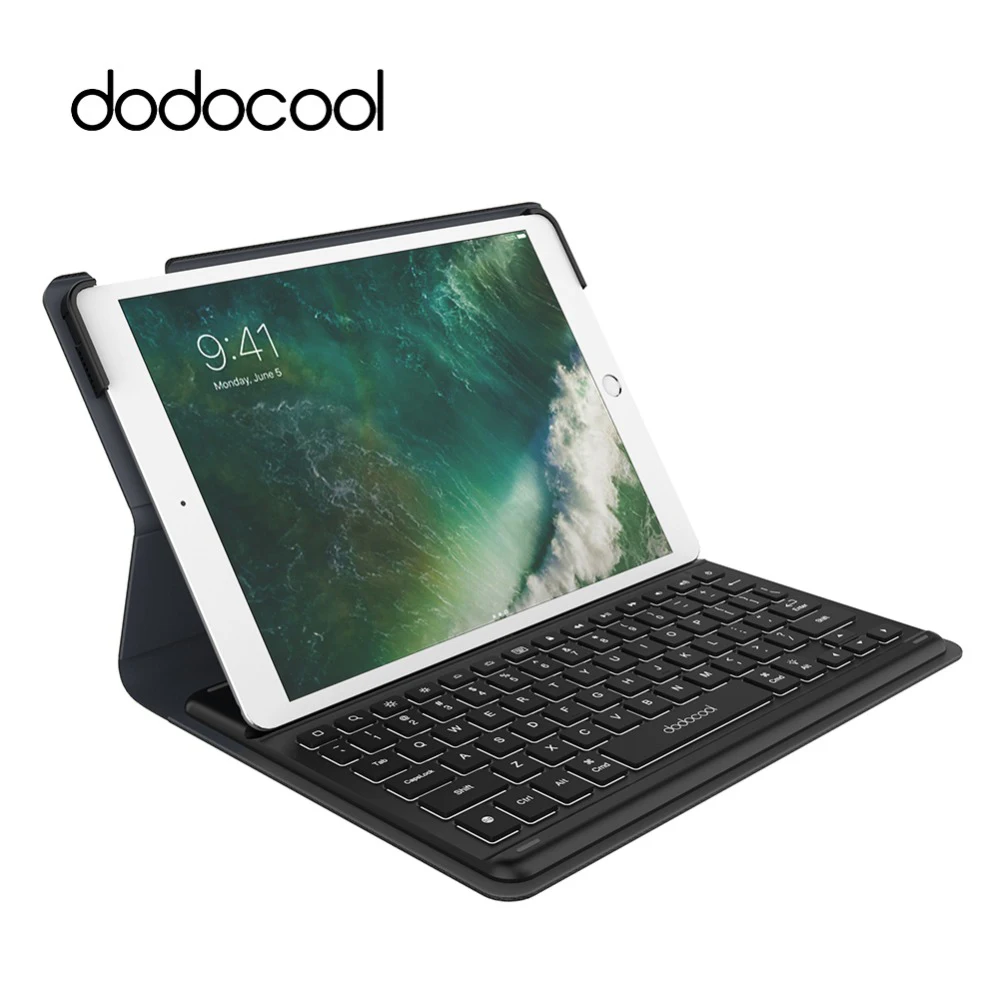 

dodocool Mini Smart Keyboard for iPad Pro 10.5 inch Keyboard with Smart Connector Slim Shell Protective Cover Folio Case Stand
