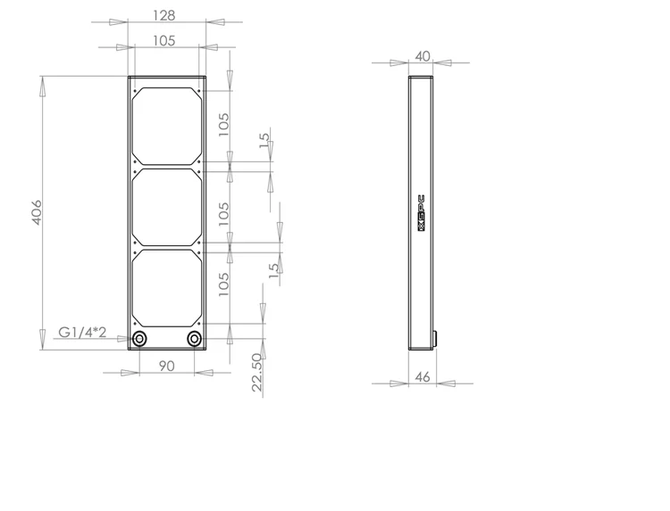 Xspc водяного охлаждения радиатора белый медный водяное охлаждение ряд AX360 охлаждение ряд