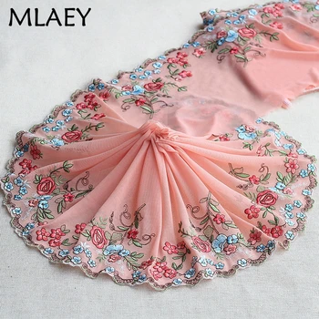 

MLAEY 2Yards Embroidered Flower Elastic stretch Lace Trim High Quality Lace Fabric DIY Craft&Sewing Dress Clothing Accessories