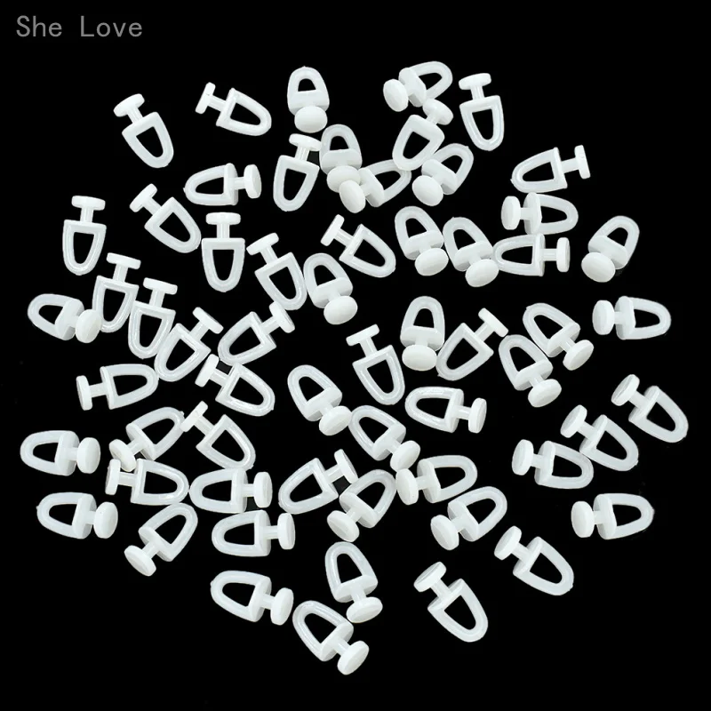

She Love 60Pcs White Plastic Rail Curtain Conveyor Hook Rollers Home Curtains Accessories