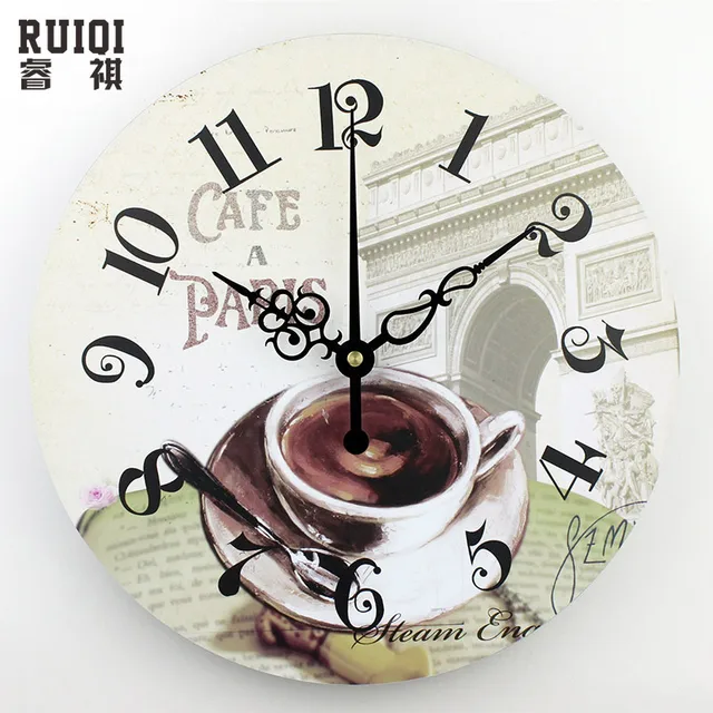Modern Coffee Large Decorative Wall Clocks Mute Home Decoration