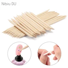 100 PCS Laranja Madeira Varas Cuticle Remover Pusher Nail Art Design De Madeira Strass Pontilhando Ferramentas Manicure Pedicure Cuidados Remoção