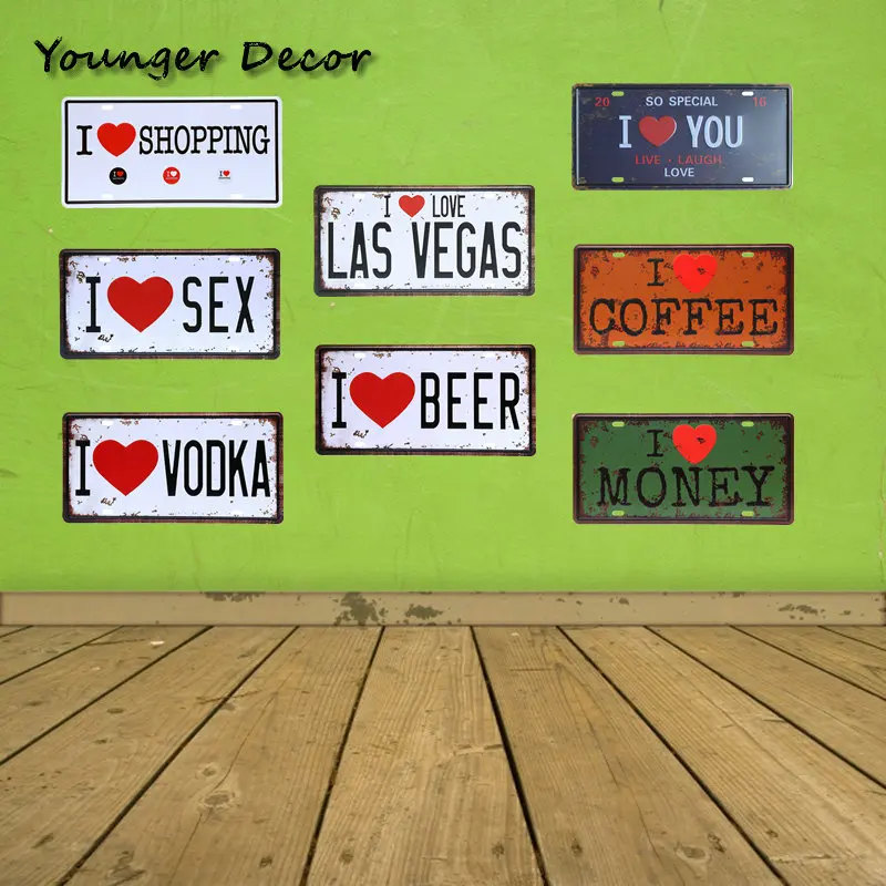 Номерные знаки I Love Las Vegas винтажный кофейный пивной бар украшение я люблю секс